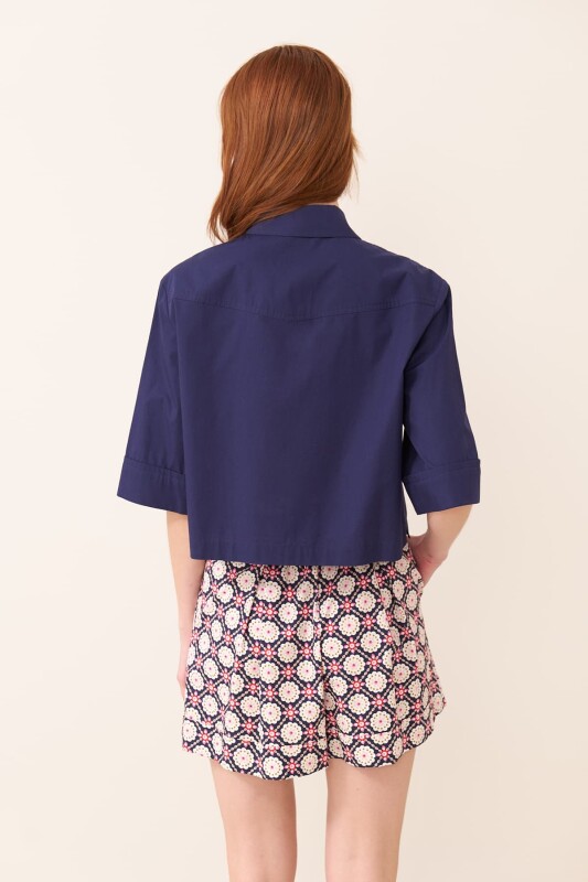 Short Sleeve Poplin Shirt Navy - Roman (1)