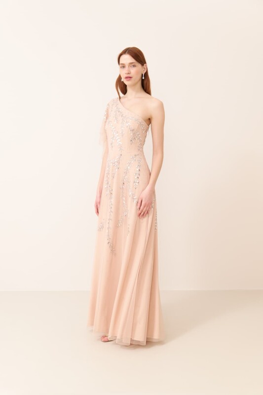 One Shoulder Embroidered Dress Original - Roman
