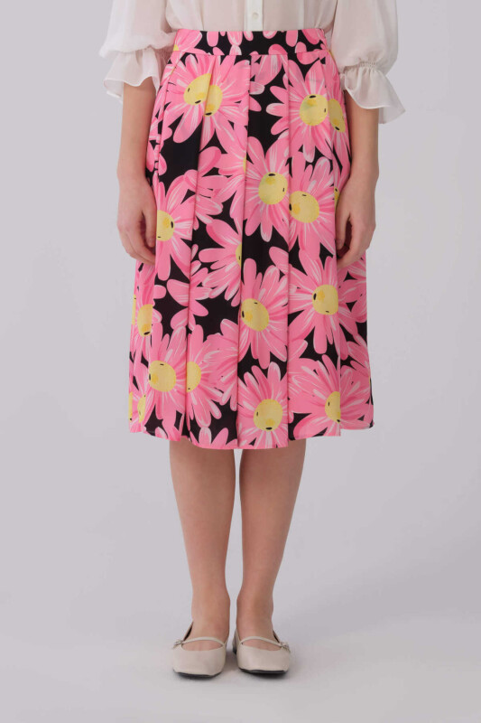 Floral Desenli Midi Etek Standart Renk - Roman