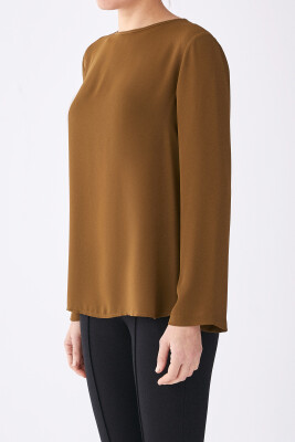 Sırt Dekolteli Bluz Olive - 3
