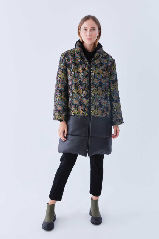  Ethnic Patterned Long Womens Coat Original - Roman