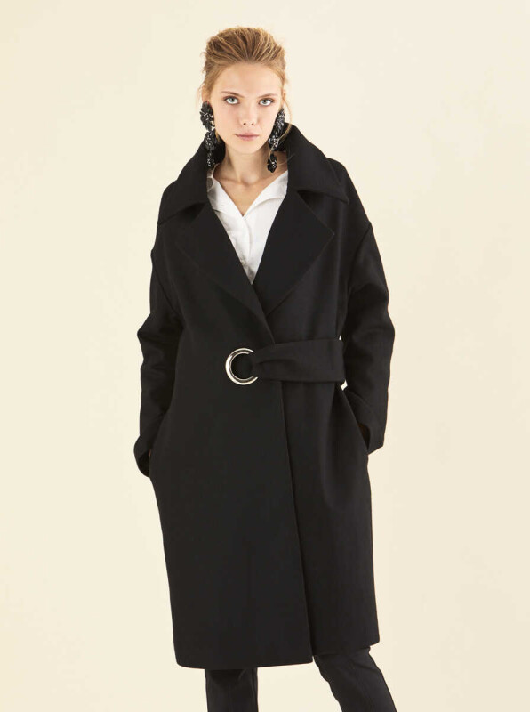 Belted Coat Black - Roman