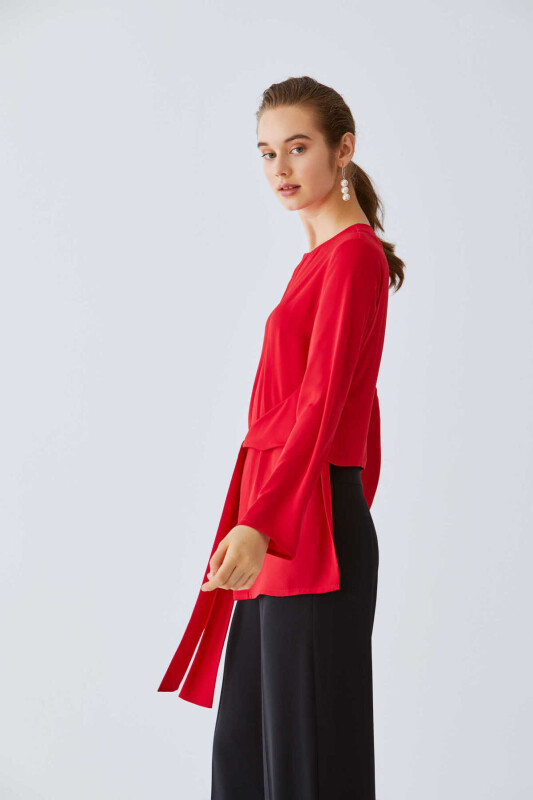 Kuşaklı Tunik Kırmızı - 3