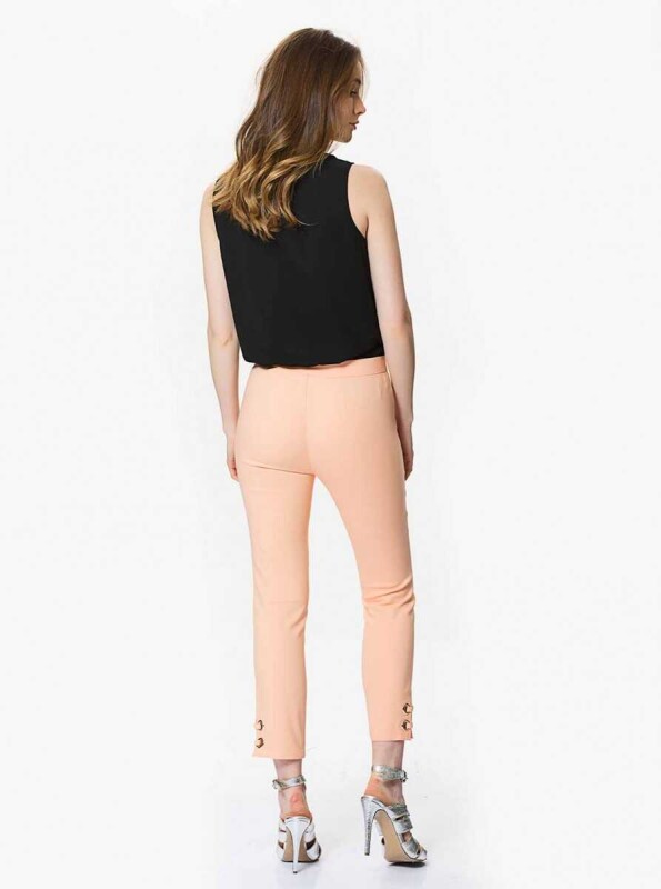 Paça Detaylı Pantolon Somon - Roman (1)