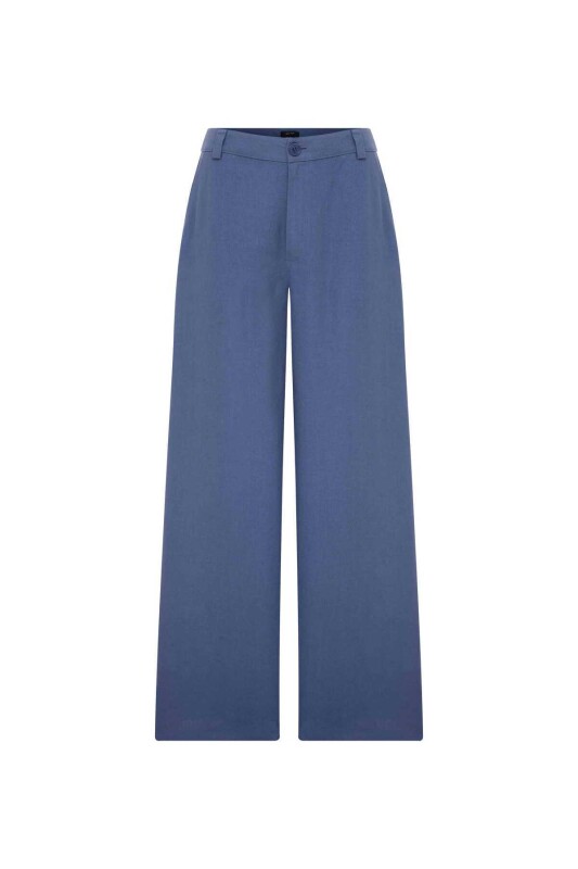 Geniş Paça Pantolon İndigo - 3