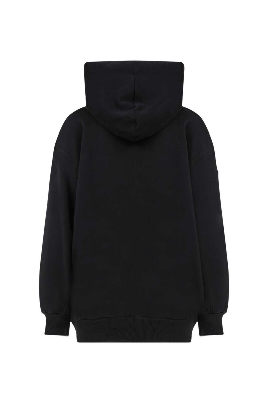 Puantiye Fularlı Sweatshirt Siyah - 5