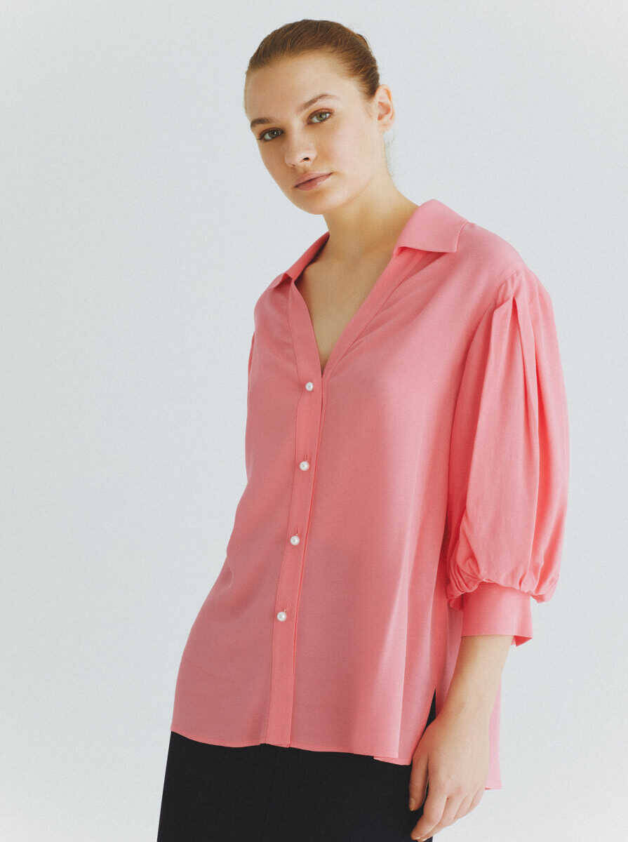 Yarım Kol Bluz Pembe - 3