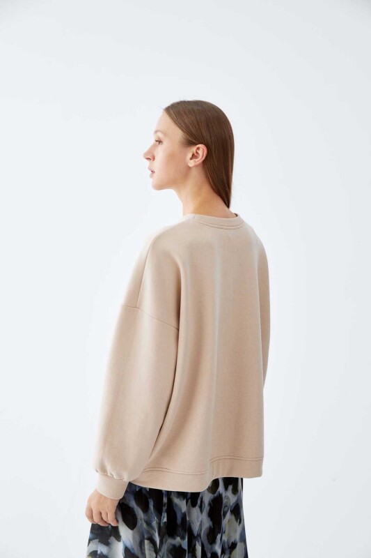 Uzun Kollu Baskılı Kadın Sweatshirt Standart Renk - 2