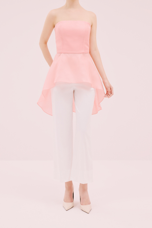 Straplez Bluz Pembe - 3
