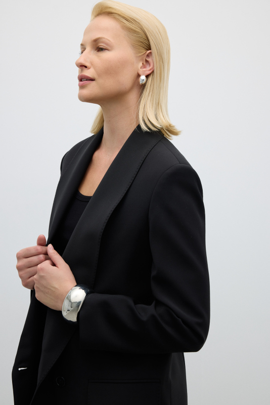 Klasik Kesim Şal Yaka Blazer Ceket Siyah - 4