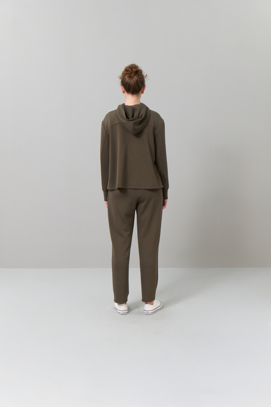 Örme Kapüşonlu Sweatshirt Haki - Roman (1)