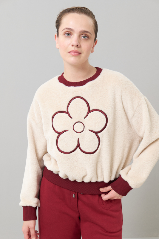 Örme Sweatshirt Bej - Roman