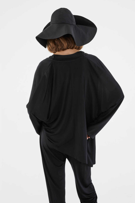  Double Breasted Blouse Black - Roman (1)