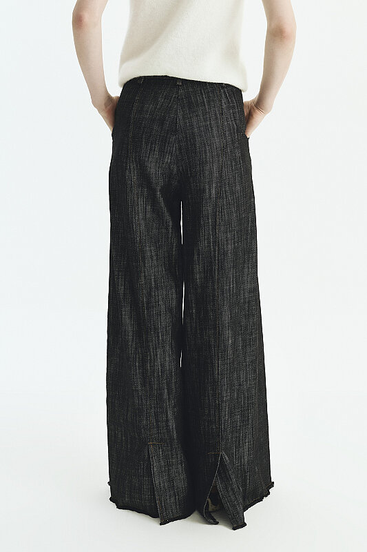 Geniş Paça Denim Pantolon Siyah - Roman (1)
