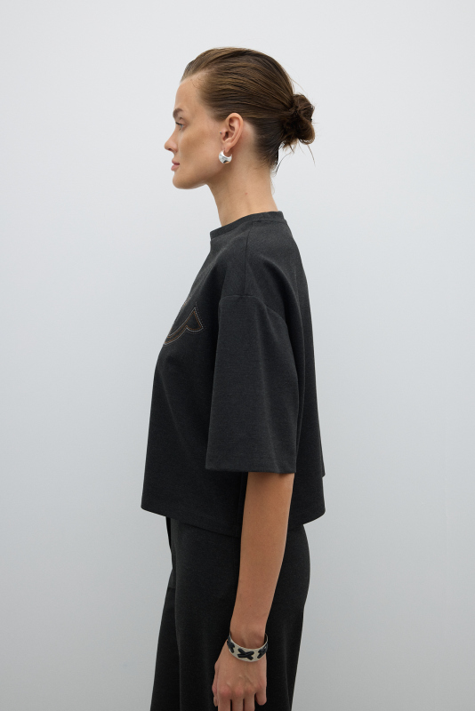 Nakışlı T-shirt K. Antrasit - 3