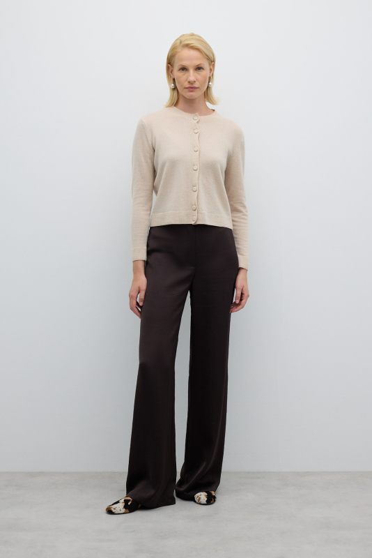 Geniş Paça Pantolon Acı Kahve - 1