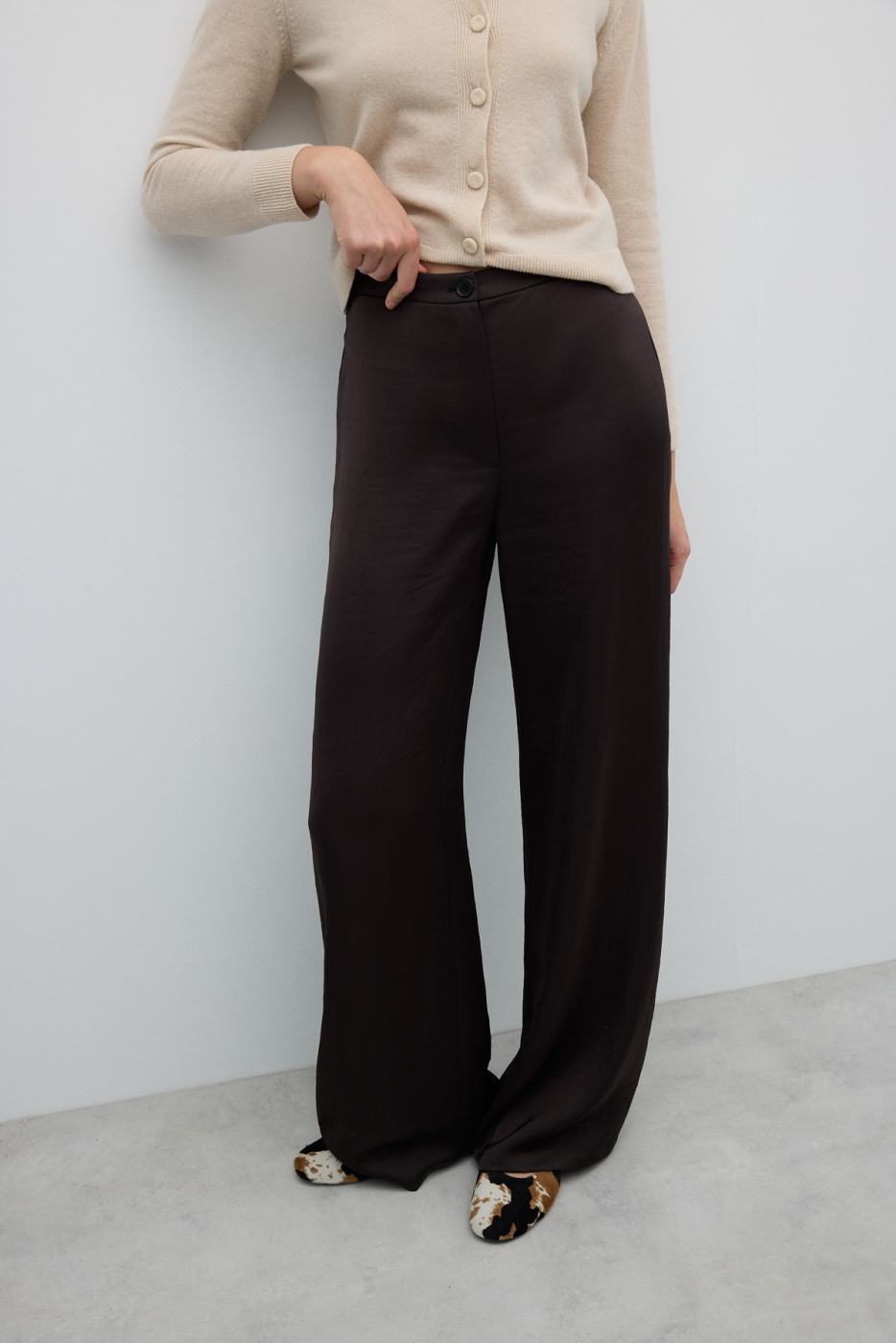 Geniş Paça Pantolon Acı Kahve - 3