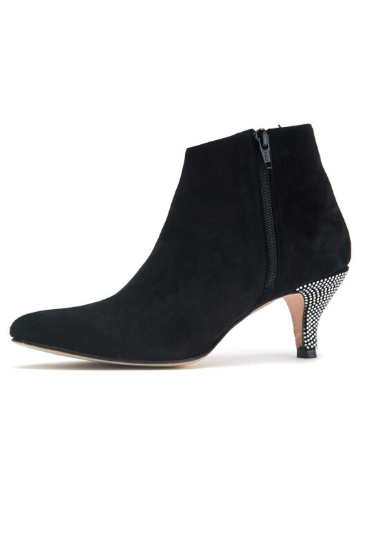 Heel Detailed Ankle Boots Black - Roman (1)