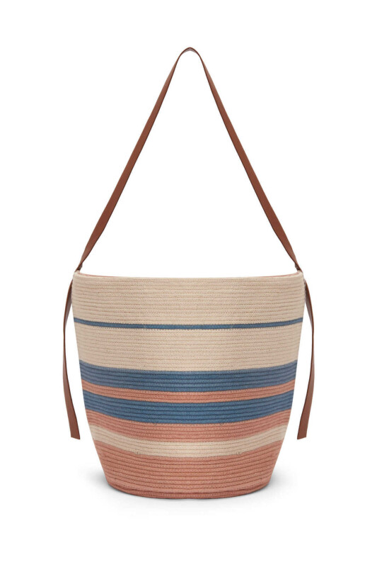 Striped Straw Handle Bag Original - Roman