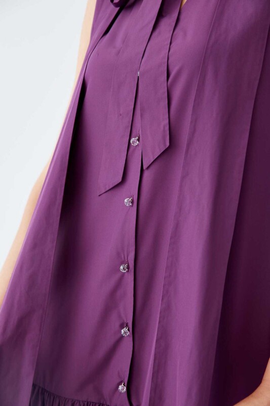  Halter Neck Long Dress Purple - Roman (1)