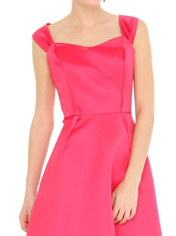 Askılı Mini Elbise Fuşya - 3
