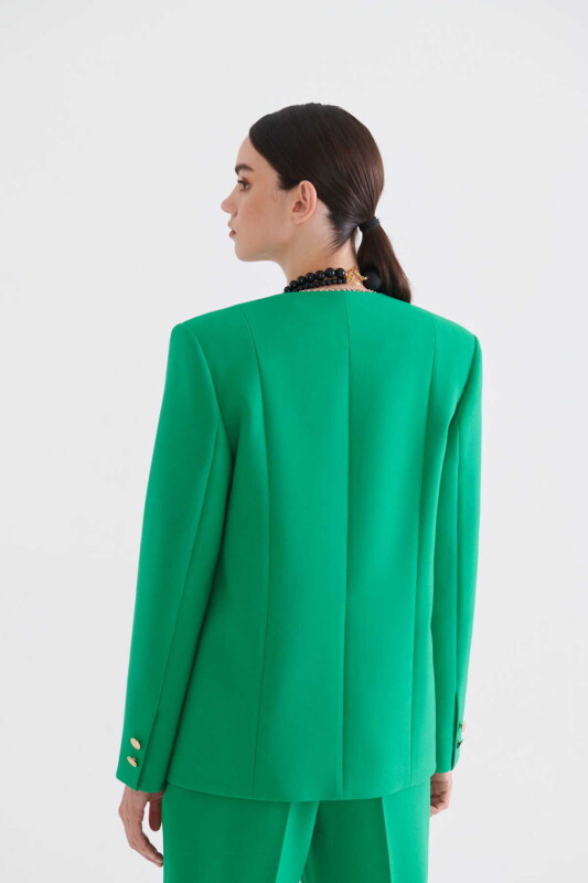 Gold Buttoned Jacket Green - Roman (1)