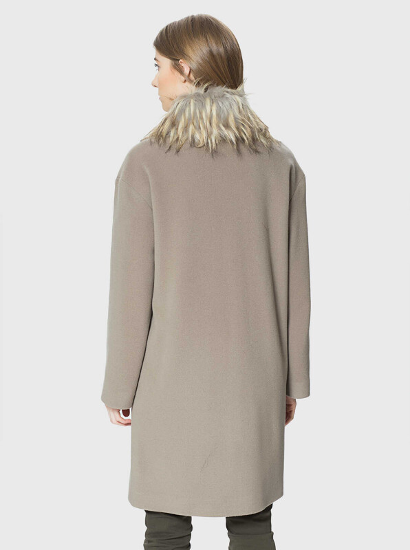  Fur Detailed Coat Light Brown - Roman (1)