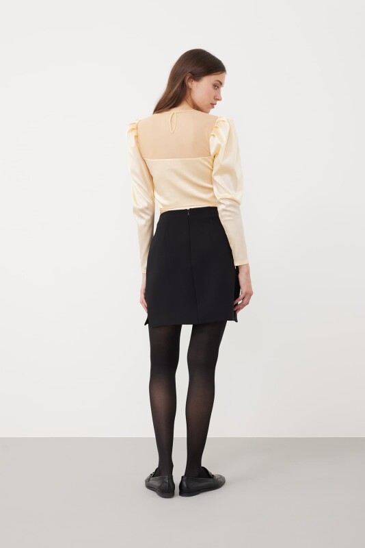  Tulle Detailed Blouse Beige - Roman (1)