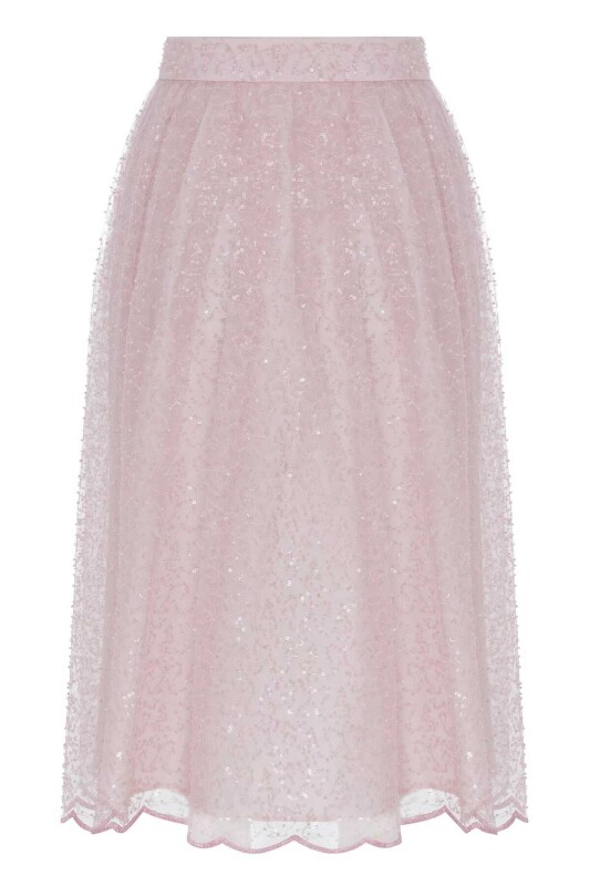 Tül Detaylı Etek Standart Renk - 5