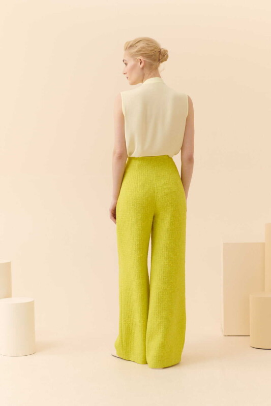 Tüvit Palazzo Kadın Pantolon Yeşil - Roman (1)