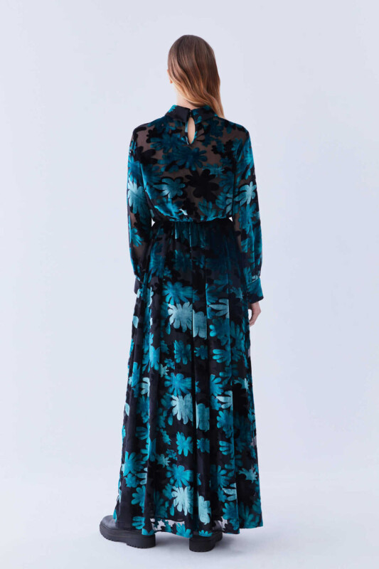  Uzun Kollu Abiye Elbise Standart Renk - 2