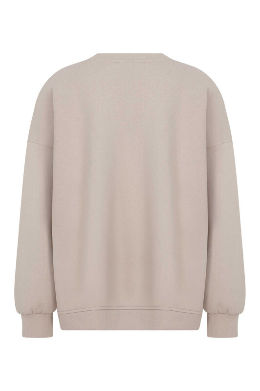  Uzun Kollu Baskılı Kadın Sweatshirt Standart Renk - 5