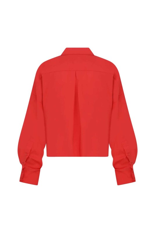  Uzun Kollu Kadın Gömlek Kırmızı - 5