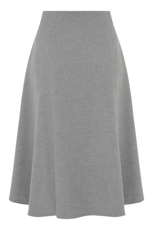  Uzun Pileli Etek Gri - 5