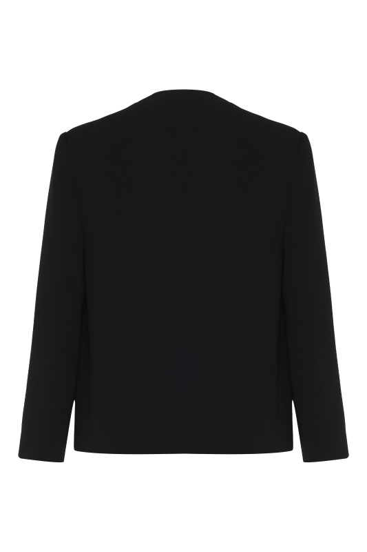 V Yaka Krep Ceket Siyah - 6