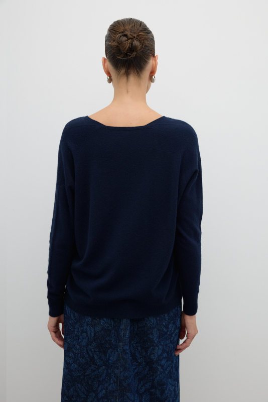 V Yaka Triko Lacivert - 2