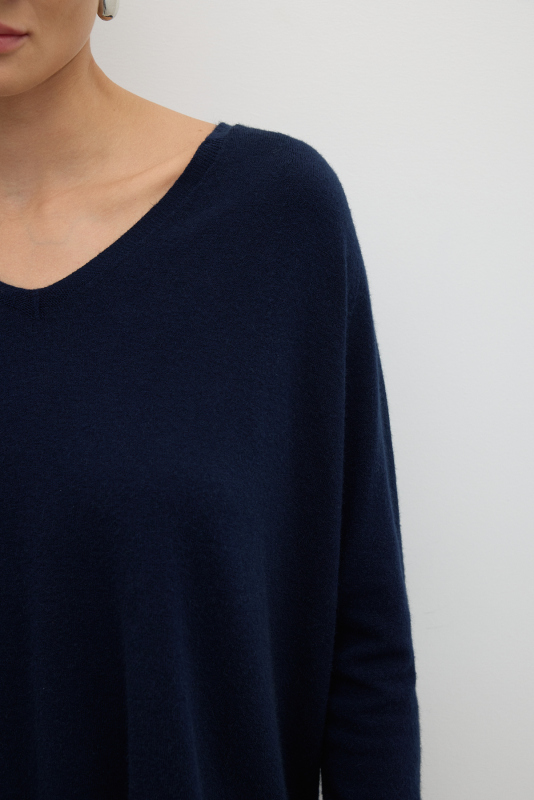 V Yaka Triko Lacivert - 5