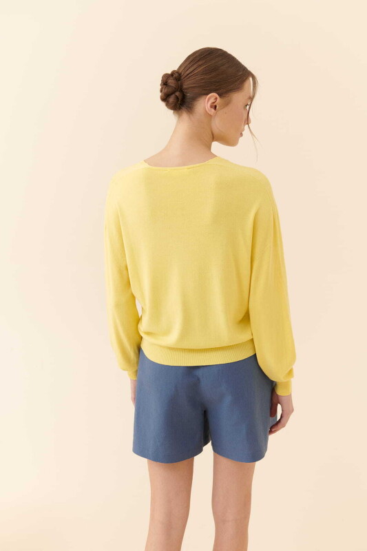 V-neck Knitwear Yellow - 2