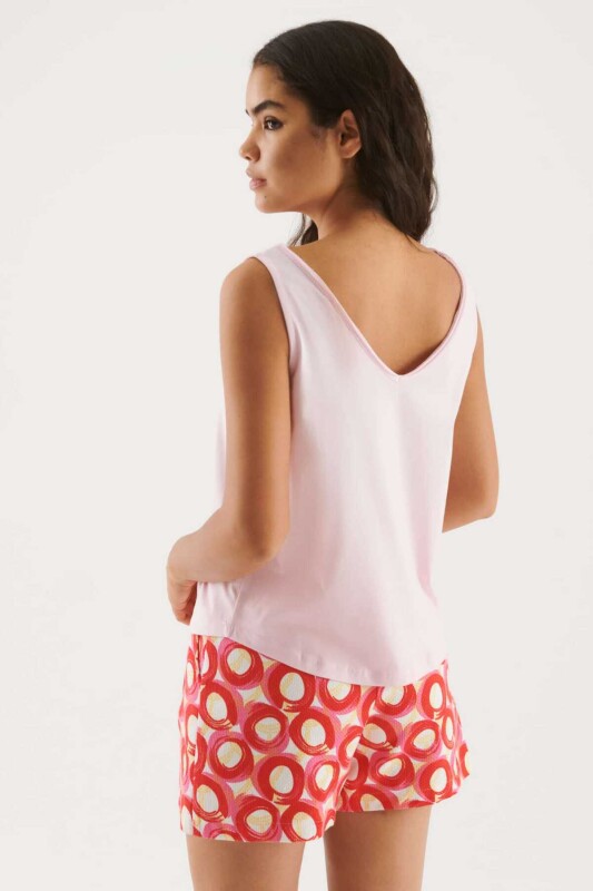  V Yakalı Kadın Atlet Pembe - Roman (1)