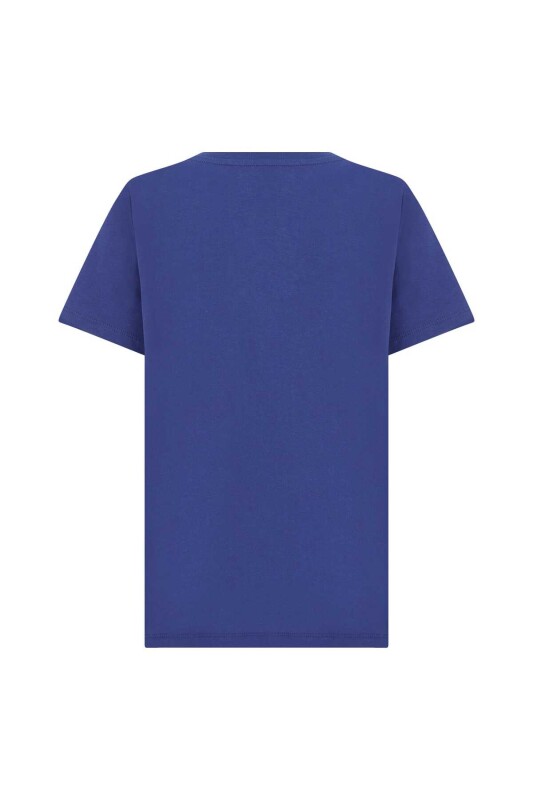  V Yakalı Kadın Tişört Lacivert - 5