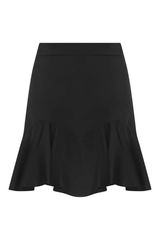  Volanlı Mini Etek Siyah - 5