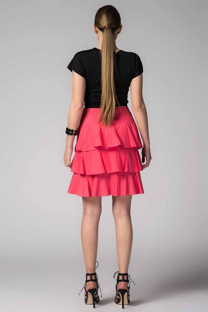 Fırfırlı Mini Etek Fuşya - 2