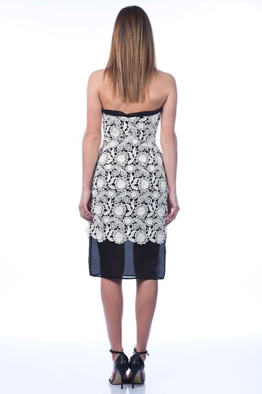 Dantelli Straplez Elbise Orginal - 2