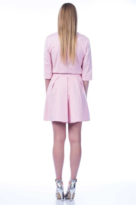 Pileli Mini Etek Açık Pembe - 2