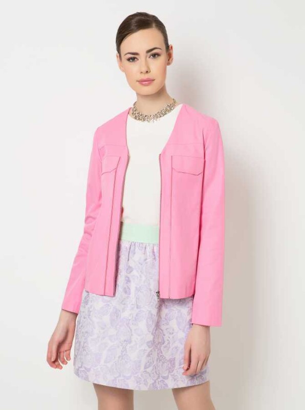 Fermuarlı Ceket Pembe - Roman