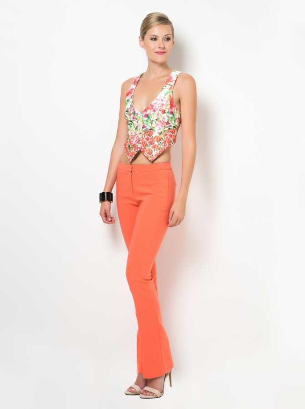 Dekolteli Crop Yelek Kemik - 4