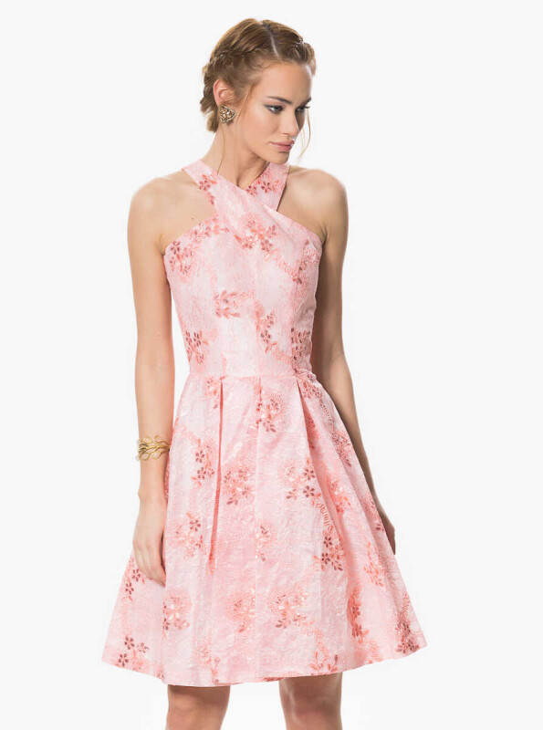 Davet Elbisesi Pembe- Ekru - Roman