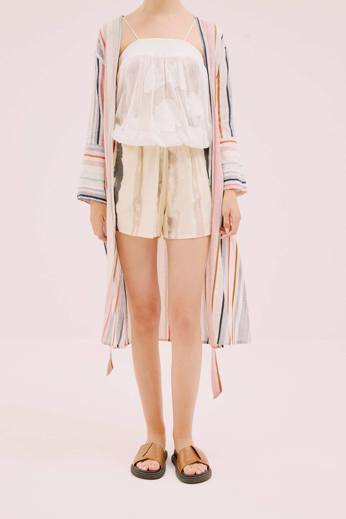 Kuşak Detaylı Kimono Multi
