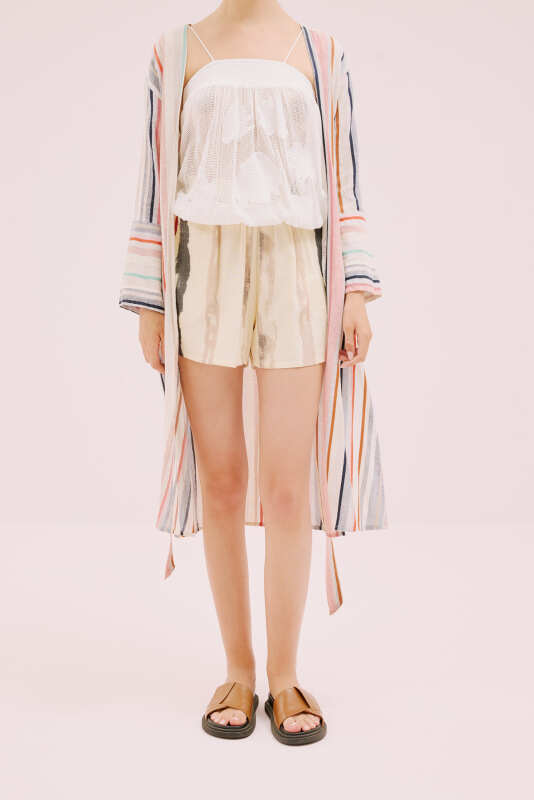 Kuşak Detaylı Kimono Multi - 1