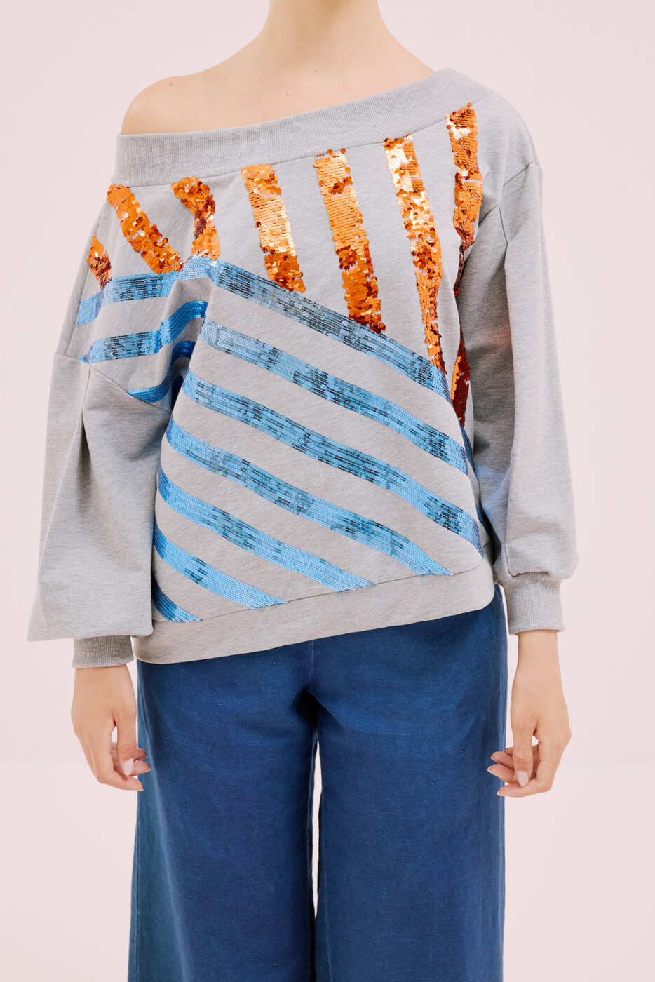 Kayık Yaka sweatshirt Standart Renk - 1